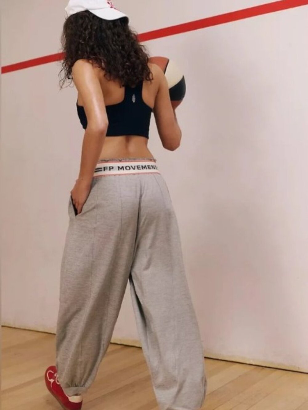 Free People FP Movement Jump Start Joggers Gray Pleated Balloon Leg Sz XS